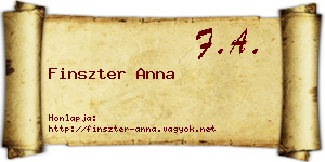 Finszter Anna névjegykártya